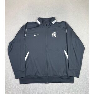 Michigan State Spartans Jacket Track Mens XL Gray NCAA Cheerleading Nike Dri Fit